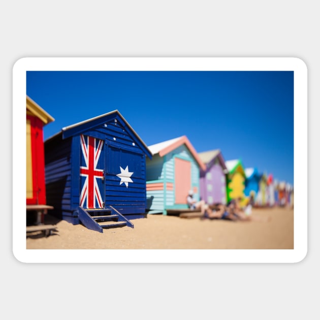 Brighton Bathing Boxes Sticker by melbournedesign